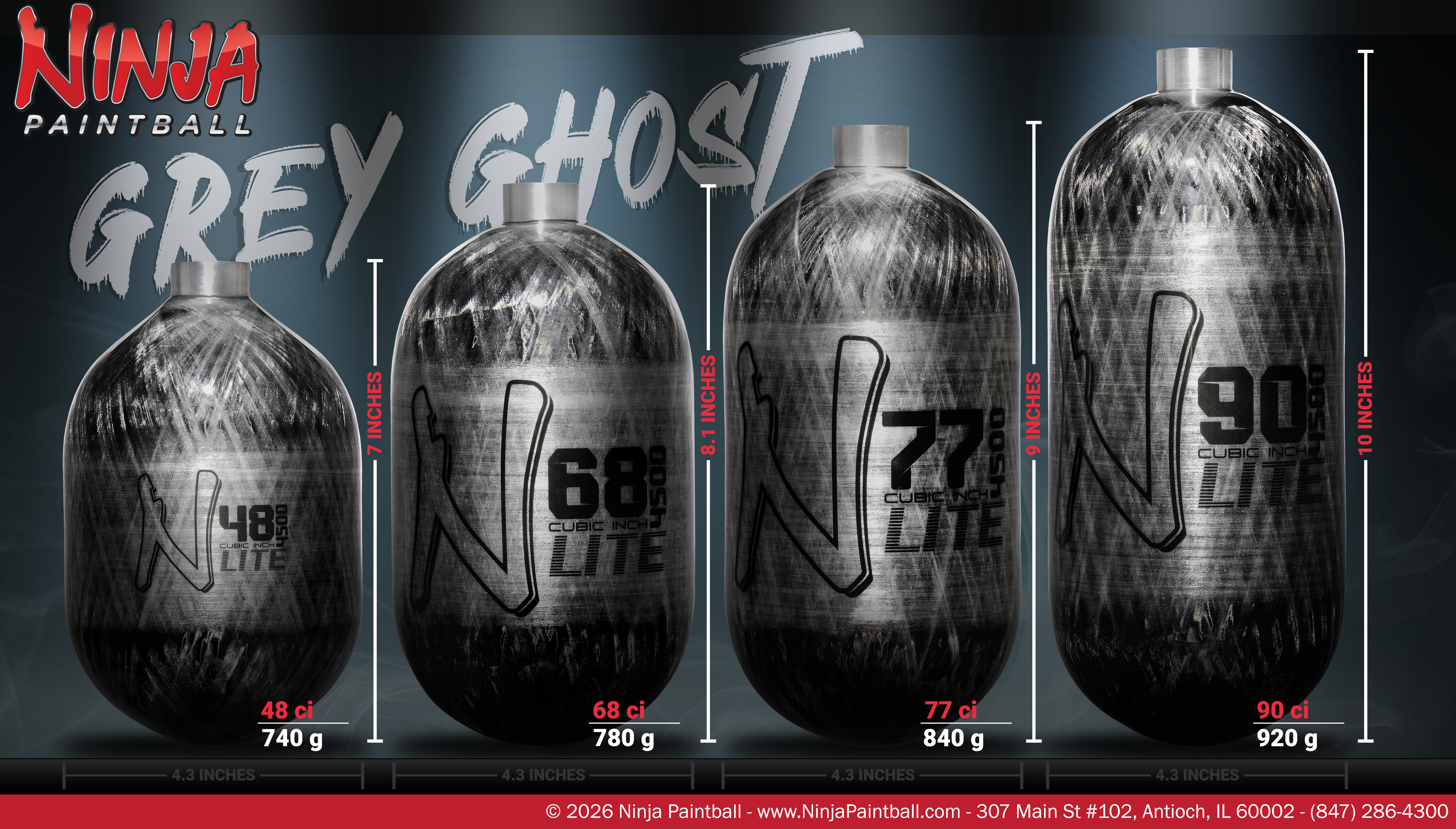 Ninja Lite Paintball Tanks